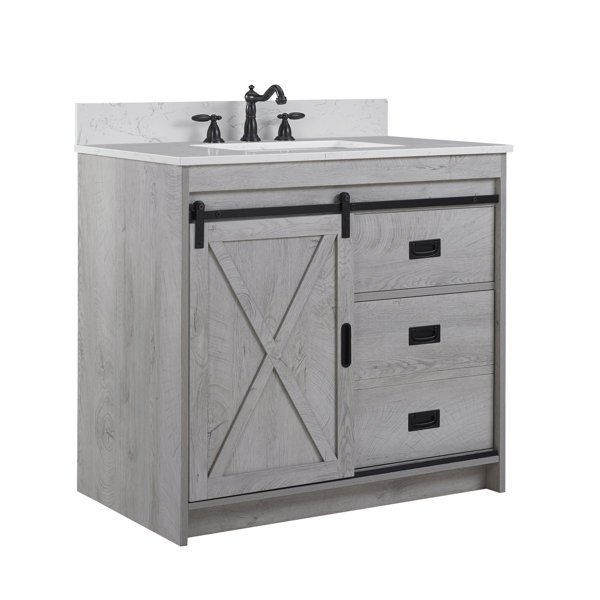 Sand & Stable Jillian 36'' Single Bathroom Vanity with Engineered Stone